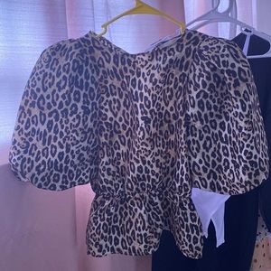 Leopard peplum top